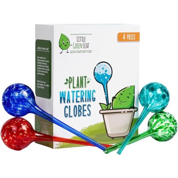 Plant Watering Globes.Self Watering Planter Inserts Made from Hand-Blown Durable - Picture 1 of 7